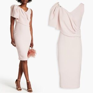 Rhea Costa Draped Embellished Crepe Dress Size 6 NWT Blush Pink